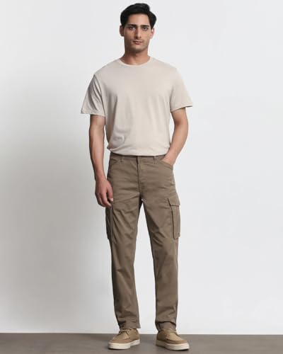 Image of MUFTI Navy Slim Fit Cargo Trousers