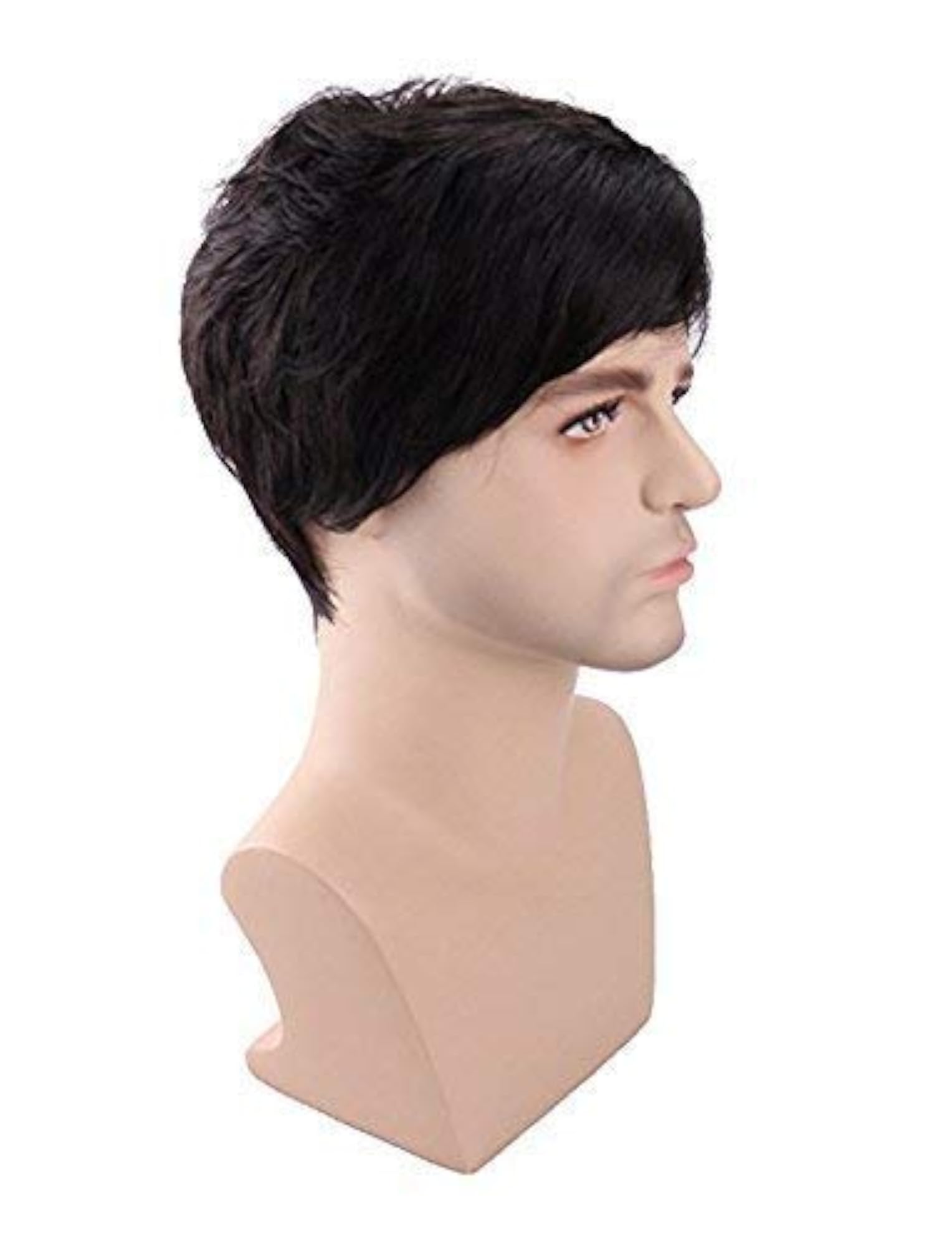 Men's Brown Synthetic Wig, Stylish Hair Replacement