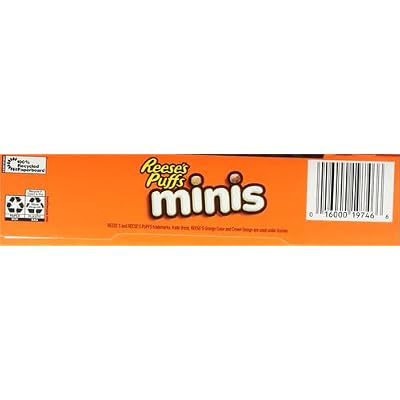 Reese's Puffs Minis Breakfast Cereal, Chocolate Peanut Butter Cereal, 11.7 OZ (Pack of 2)