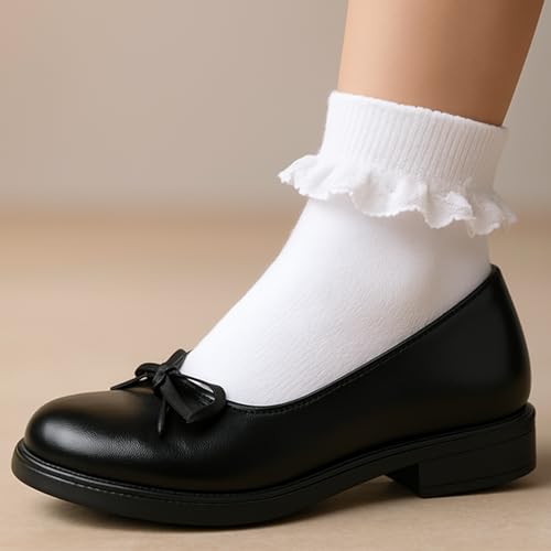 Girls Children Back to School Cotton Rich Plain Ankle School Socks Pack Of 3 Age 2-9 Years UK Shoe Size 6-3.53