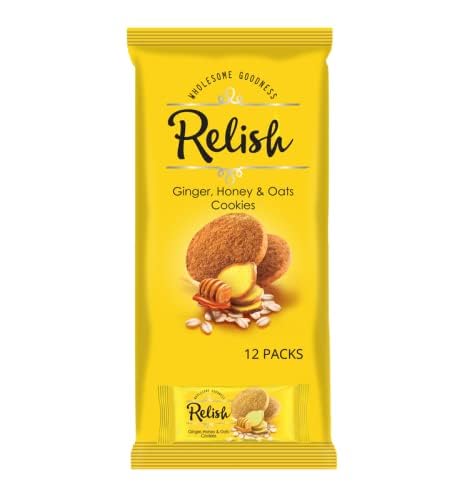 Relish Ginger, Honey and Oats Cookies, Pack of 12 (12 X 42g)