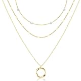 Besteel 3Pcs Dainty Layered Necklaces for Women - Paperclip Choker Necklace Stacks Set Trendy Simple Layering Chain Pendant Jewelry Non Tarnish Gifts