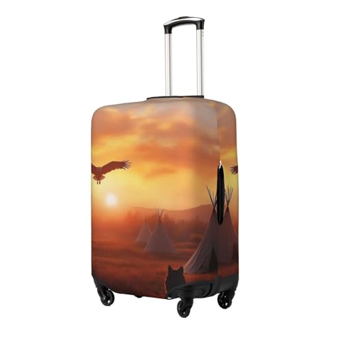 Native American Tribes Travel Luggage Covers For Suitcase Elastic Suitcase Protector Anti-Scratch Spandex Baggage Covers Fits 18-32 Inch Luggage Large2