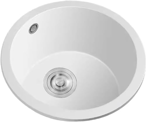 Évier de cuisine rond blanc en quartz petit évier bar gain de place