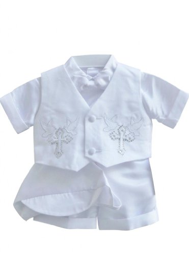 Classykidzshop White Boy Baptism Outfit B4 (Baby-Large)