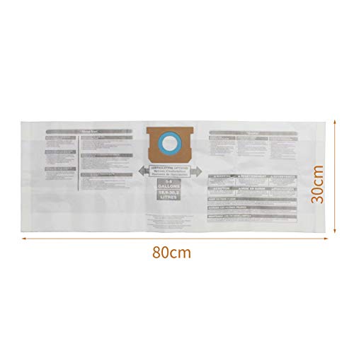 Image of 8 PCS Replacement for Type E 9066100 90661 Type H 90671 9067100 5-8 Gallon General Purpose Dust Bags