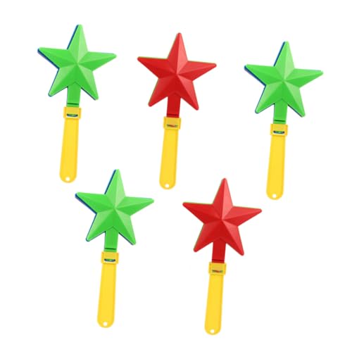 DECOMELODY 5pcs Plastic Noise Maker Party Noisemaker Hand Clappers Star Shape Random Colors Party Favor Supplies for Celebration and Sporting Events