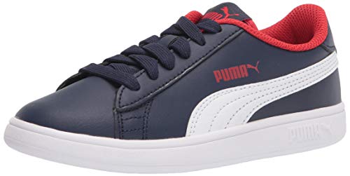 PUMA Smash 2 Sneaker, Peacoat White-High Risk Red, 13 US Unisex Little Kid（Amazon）