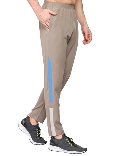 Image of Men's Ns Lycra Spandex Mixx Polyester Sports Trackpants with Both Side Zipper Pockets