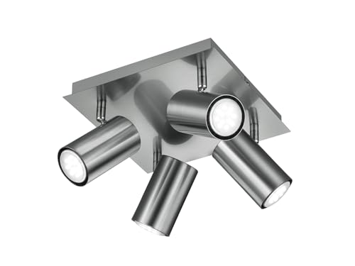 Trio Leuchten Rondell in Nickel matt, Rondel 4-flammig, exklusiv 4xGU10, 24...