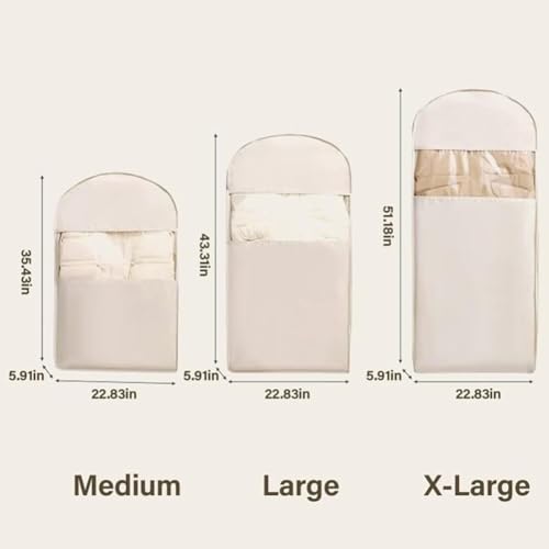 Otherwise Space Saving Garment Bag,Space Saving Hanging Garment Bag with Self Compression Zipper,Garments Bags for Hanging Clothes,Garments Bags for Closet Storage(White,X-Large)2