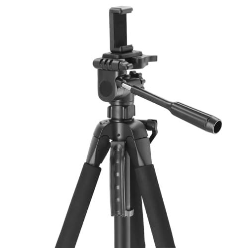 Hama Stativ Kamera Action 165 3D (Leichtes Fotostativ inkl. Handy-Halterung, Tripod mit 61-165cm H&ouml;he, Dreibeinstativ mit 3-Wege-Kopf, Spiegelreflexkamera Stativ f&uuml;r Canon/Nikon/Sony) schwarz