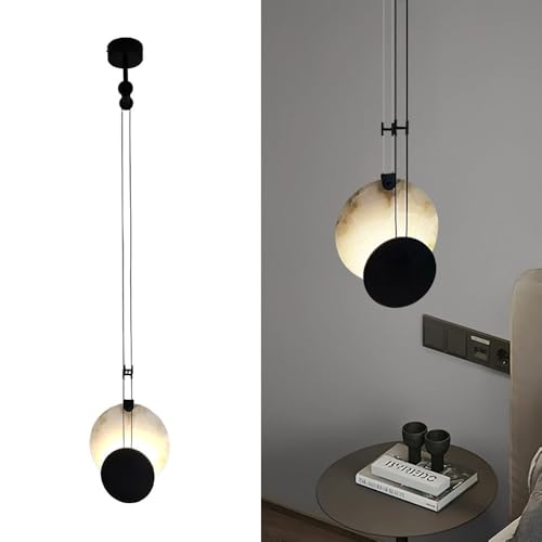 Lampe à suspension ronde en marbre blanc pour créer une ambiance douce et sereine