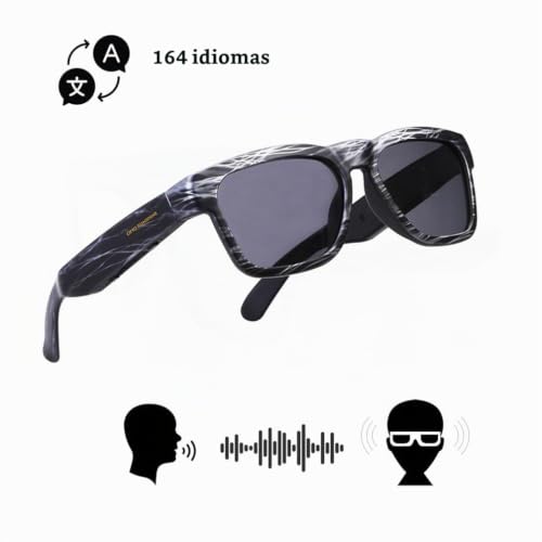 Gafas inteligentes de traducción OhO sunshine con altavoz Bluetooth y marco plateado 2