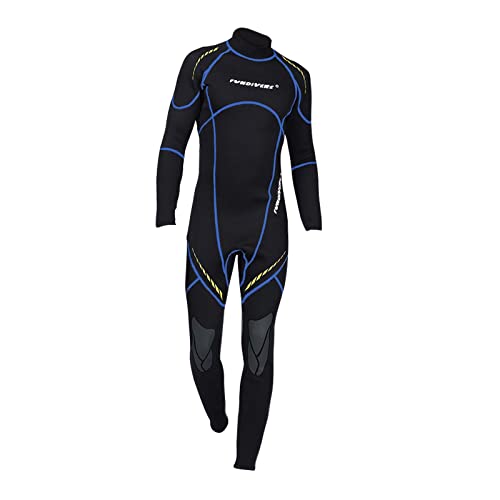 Roupa de mergulho masculina de neoprene de corpo inteiro de 3 mm para mergulho, surfe, design com zí