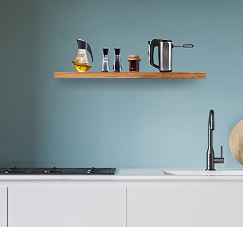 1 Pack 36" Solid Cedar Wood Floating Shelves, Brushed Finish, Wall Mounted For Home Living Room Bathroom #TOP5