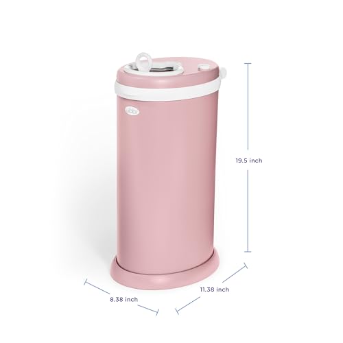 Image of Ubbi Stainless Steel Diaper Pail, Odor Locking, No Special Bag Required, Award-Winning, Registry Must-Have, Fig Blossom