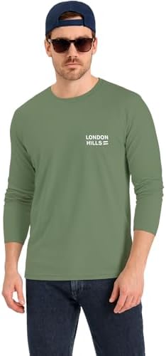 London Hills Men's Cotton Regular Fit Printed Round Neck Full Sleeve T-Shirt