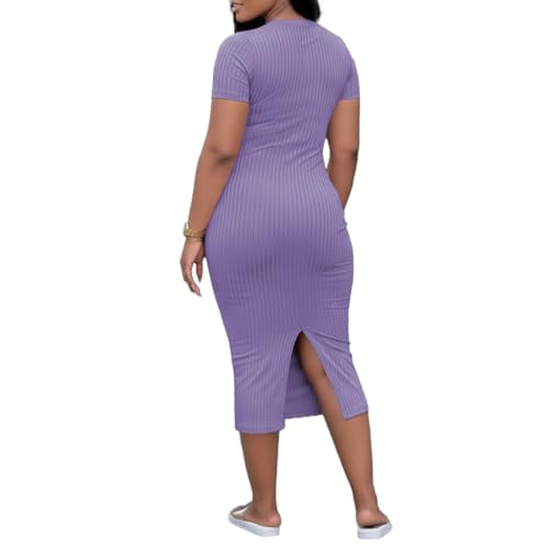 Image of TOPSRANI Women Sexy Midi Dress Bodycon Casual Sleeveless Basic Ruched Tank Summer Club Party Dresses