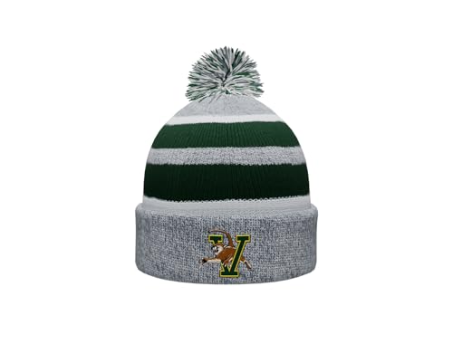 Sport Your Gear Vermont Catamounts Prime Cuffed Fold Over Pom Pom Winter Knit Hat Beanie