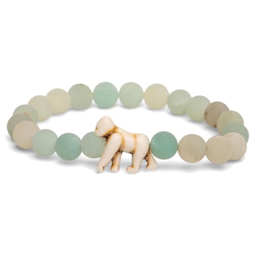 Fahlo Gorilla Tracking Bracelet – Track a Real Gorilla’s Journey – Supports Wildlife Conservation – Elastic, One Size Fits Most – on Interactive Mobile App Map – Unisex Conservation Gift (Sky Stone)