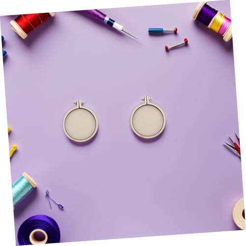 Mini aro bordado redondo de madera 10piezas para decoración de pulseras y DIY 6