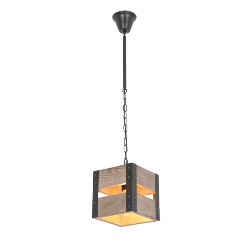Lampa wisząca sufitowa, retro drewniana lampa wisząca, vintage przemysłowa lampa wisząca, lampa wisząca żyrandol, regulowana wysokość jadalnia lampa stołowa E27, do salonu