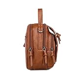 Beaupretty Mochila Mujer de Cuero PU Vintage Marrón Mochila Versátil con Bolso de Hombro Duradero y para Viaje y Diario