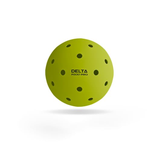 Image of Hundred Delta P500 Pro Pickleball Balls | Pack of 6 | USA Pickleball Approved | 40 Hole Design | Tournament Ball (Neon Yellow)