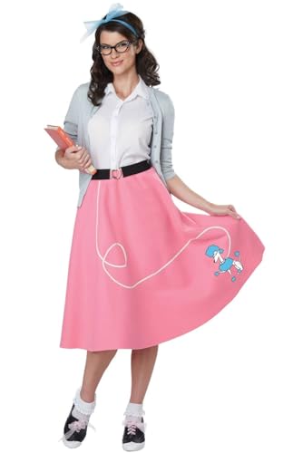 California Costumes Women's 50'S Poodle Skirt Adult Woman Costume, Pink, Extra Small