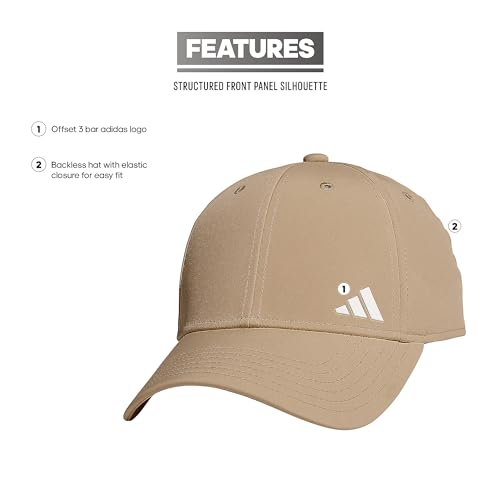 adidas Women's Backless Ponytail Hat Adjustable Fit Baseball Cap, Magic Beige/Off White
