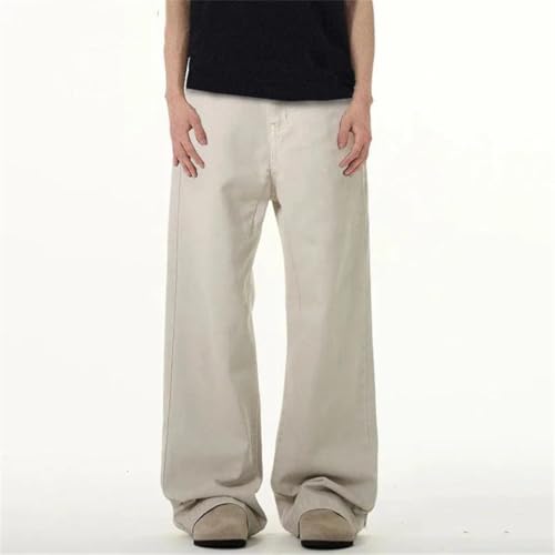 Men's Jeans Solid Color Trousers Cleanfit Bottom Straight Wide Leg Loose Denim Pants2