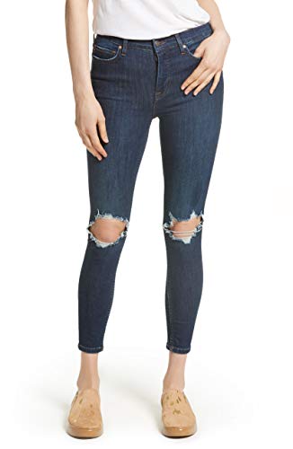 Fini les jeans inconfortables avec le skinny Free People taille haute bleu foncé 27