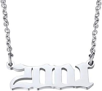 FindChic Birth Year Necklace for Women Stainless Steel 1985-2005 Number Necklace
