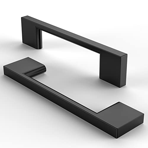 FURNIWARE 10 Stück Möbelgriffe Schrankgriffe Küchengriffe Griffe Schwarz Schubladengriffe 96mm lochabstand -Matt Schwarz Edelstahl Gebürstet