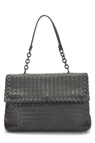 Bottega Veneta, Pre-loved Grey Intrecciato Leather Olimpia Shoulder Bag Medium,