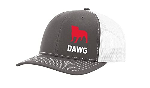 It's All About The South Football in Georgia Athens Bulldog Embroidered Mesh Back Trucker Hat-Charcoal/White