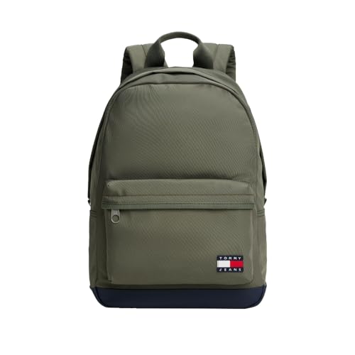 Image of Tommy Jeans Mens Essential Daily Dome Backpack, Pewter Green /Black