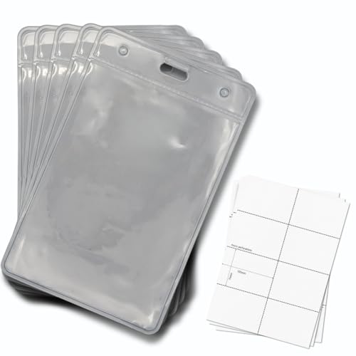 Porte-badge d'événement vertical A7 OfficeGear transparent avec ouverture sur le dessus