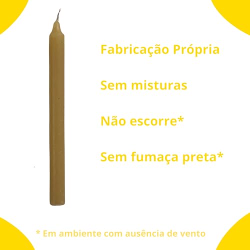 Kit 40 Velas Com Cera De Abelha Natural, 16 Cm Altura x 1,4 cm Diâmetro, Aroma Natural de Mel, Palit