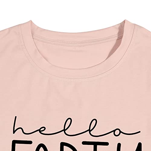 Hello Forty Shirt Women 40Th Birthday Tee Shirt 40 Years Old Birthday T-Shirt Short Sleeve Casual Top (B-Pink, L) #TOP4