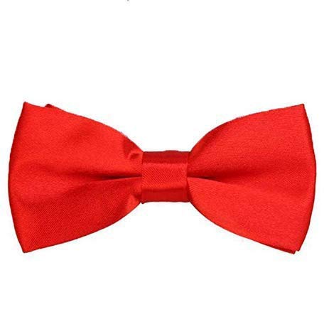 BonninKids Boys Pre-Tied Satin Bow Tie Plain Bow Tie for Wedding Party Adjustable Formal bow tie-Elastic band