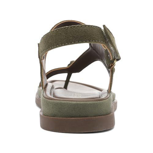 Image of UBFEN Womens Thong Sandals with Toe Loop Heel Strap for Beach | Dressy Casual Flat Flip Flops with Back Strap, Cushioned Footbed for Comfortable Summer Walking