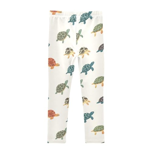 Girls Leggings Cute Turtles Colorful Soft Toddler Leggings for Girls Kids Pants Size 4T-10T2