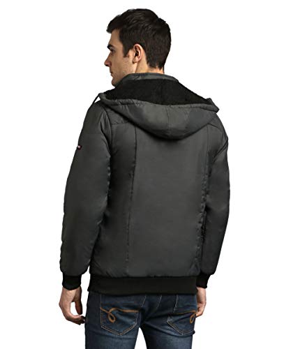 Image of Christy World Men's Regular fit Jacket (FULLJCKET MNS 041 DARKGRY L Dark Grey Large)