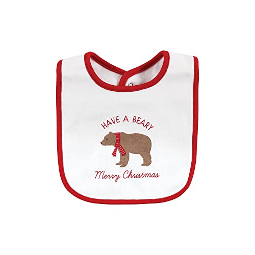 Image of Hudson Baby Unisex Baby Cotton Bib and Sock Set, Moose Be Christmas, One Size