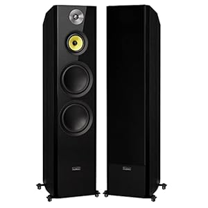 Fluance Signature HiFi 3-Way Floorstanding Tower Speakers with Dual 8″ Woofers for 2-Channel Stereo Listening or Home Theater System – Black Ash/Pair (HFF)