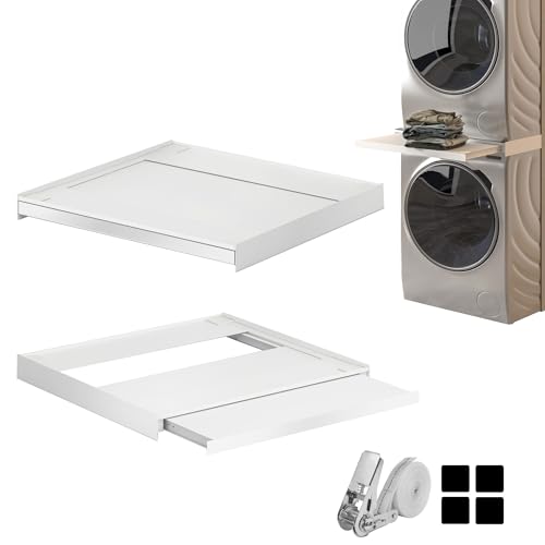 Hd-Line Marco intermedio universal para lavadoras y secadoras, con compartimento extraíble, amortiguador de vibraciones y resistente a la inclinación, tamaño (60 x 60 x 6,8 cm, hasta 15 kg)