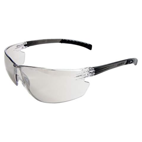 Radnor Glasses Safety Indoor/Outdoor Clear Anti-Scratch Classic Plus Unframed Charcoal Flexible Temple with Grips Wrap-Around Single Ansi Z87+ -1 Box of 12 Cover