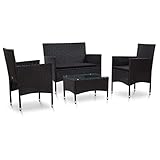 Design peu encombrant : le canapé deux places (103 x 58 x 81 cm), les deux fauteuils compacts (59 x 58 x 81 cm) et la table basse (60 x 40 x 36 cm) peuvent être disposés pour économiser de l'espace - Idéal pour les petits balcons ou les espaces extérieurs urbains. La construction légère rend le déplacement un jeu d'enfant.